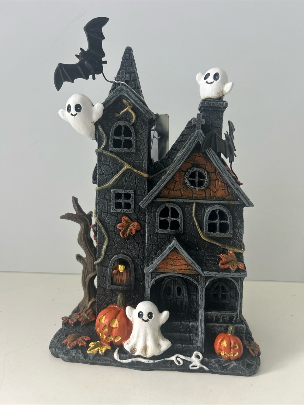 Halloween Light Up Haunted House Decoration with Ghosts and Pumpkins Spooky